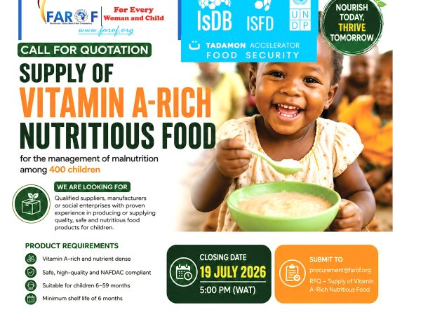 REQUEST FOR QUOTATION (RFQ)  Supply of Vitamin A-Rich Nutritious Complementary Food